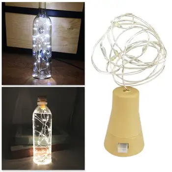 

2M Copper Wire String 20LED Lights Fairy Lamps Solar Wine Bottle Outdoor Stopper Party Supplies Decoration Cork Home E0G3