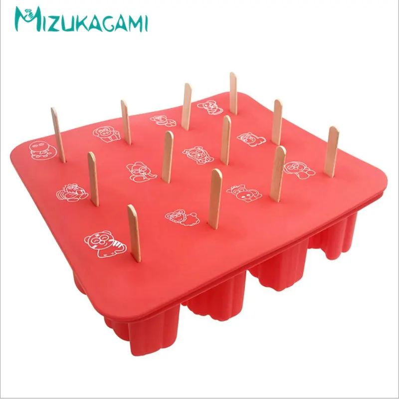 

1PC The New Amazon Explosion Models 12 Zodiac Animal Shape Silicone Popsicle Ice Cream Mold To Send Wooden Stick