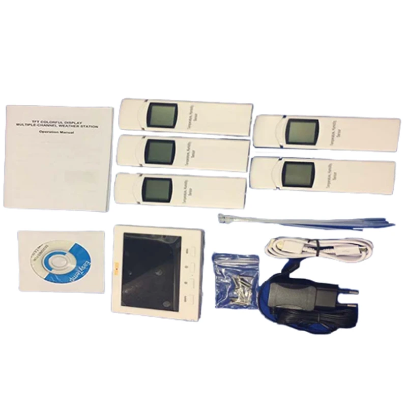 

Wireless Weather Station with 5 Sensors, 5 Channels, Color Screen, Data Logger, Connect to PC(EU Plug)