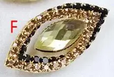 f-gold black Необычные Красочные Стразы, украшение орнамент, 5 шт./лот, украшение кристалл жемчуг стразы размер кнопки 1*3,3 см, украшения для одежды - Цвет: f-gold black