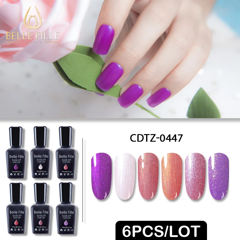 

Belle Fille 15ml Gel Polish Nail Art Set Manicure Hybrid Nails Color Gallak Vernis Semi Permanent UV Gel Nail Polish Gel Varnish