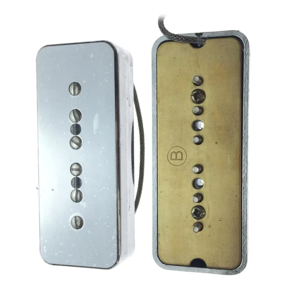 2pcs P90 Soap-bar Pickup 50/52mm Pole Spacing Silver for Electric Guitar Parts