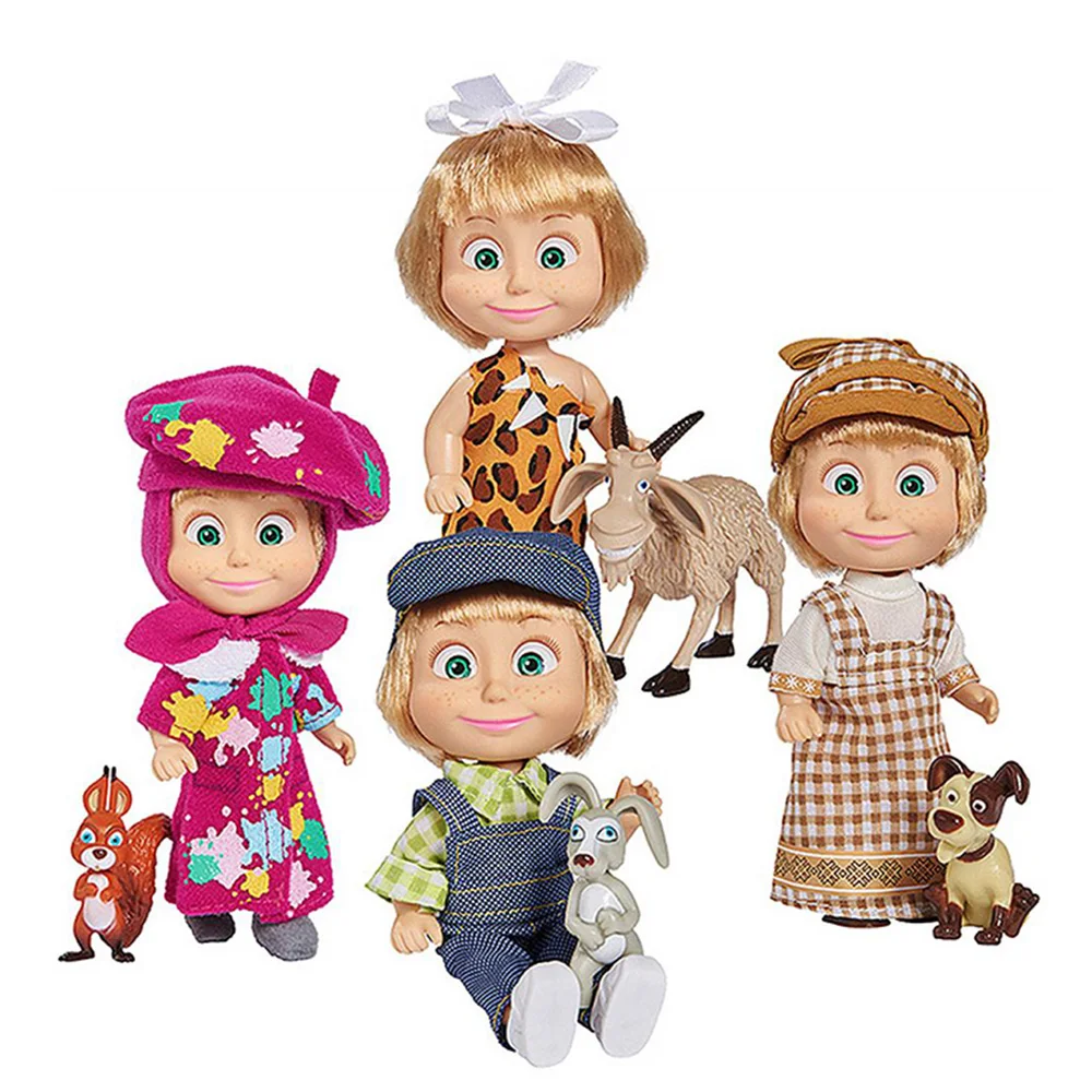 Kawaii Masha And The Bear Plushie Cute Anime Cartoon Action Figure Surprise Dolls Play House Plush Toys For Girls Birthday Gift