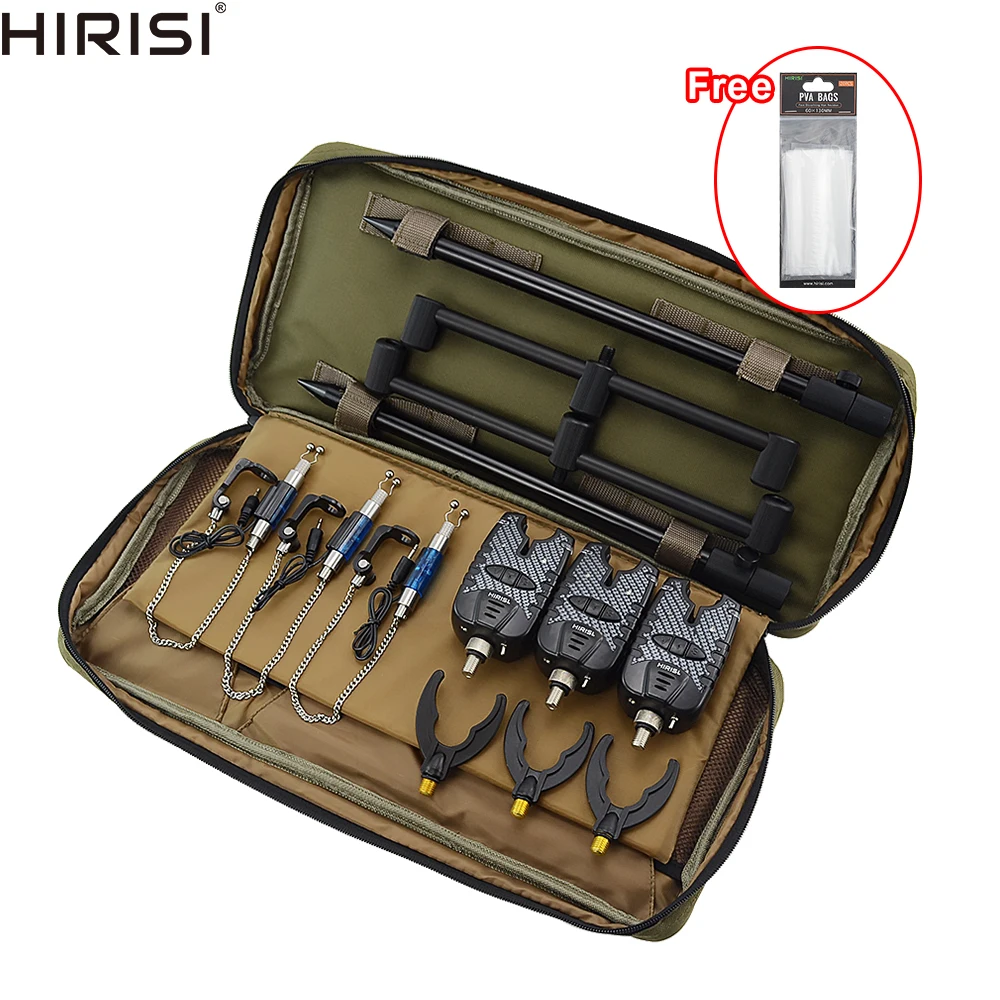 Carp Fishing Bite alarm Set Buzz Bars Swingers Fishing Rod Rest Head Set with Portable Tackle Bag