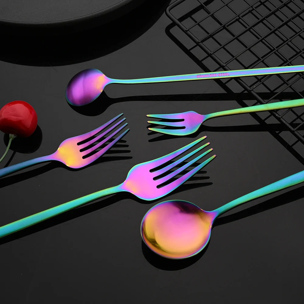 Cutlery Set Stainless Steel Tableware Dinnerware Kitchen Party Knife Fork Spoon Fruit Fork Accessories