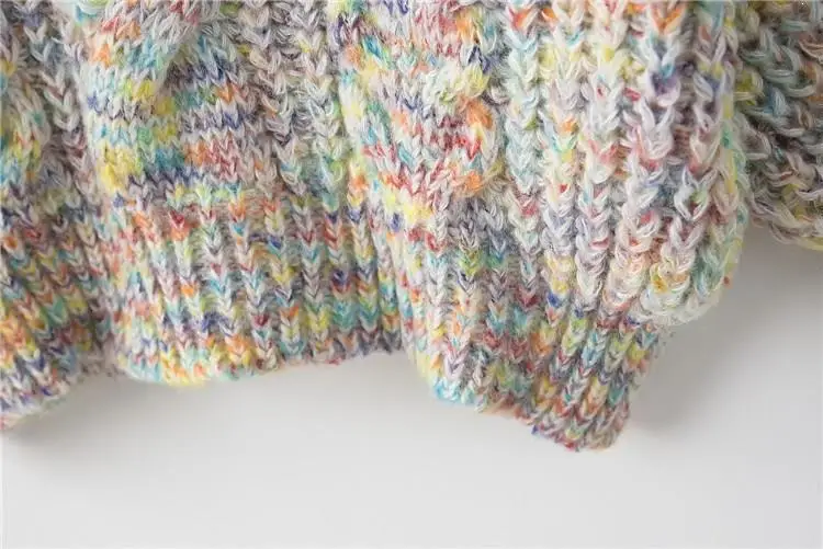 Осень, разноцветная водолазка с рукавом-фонариком, Женский пуловер, корейский крученый укороченный свитер