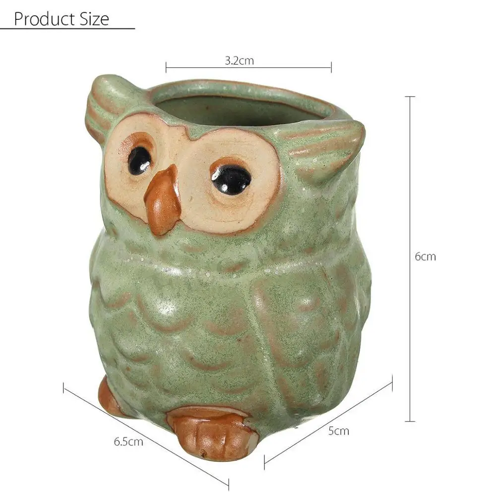 1 шт маленькая Сова в форме вазы керамические цветочные горшки мини суккуленты