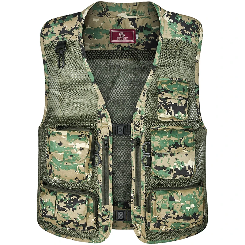 

Summer Quick-Drying Breathable Mesh Vest Men Photographer Sleeveless Jacket Multi-Pockets Outdoors Hiking Fishing Hunting Vest