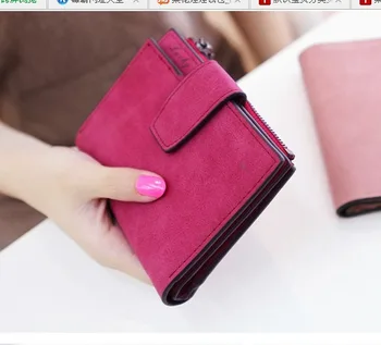 

2020 new women's bag retro buckle student matte multi-card zipper wallet wallet large-capacity short wallet purse clutch