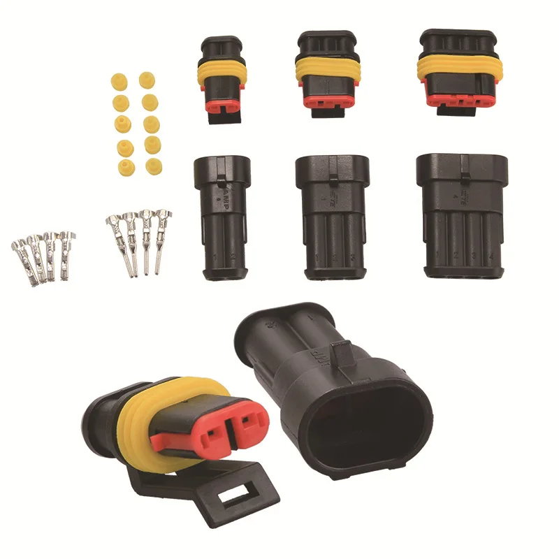 15Sets 2+3+4 Pins Way Car Sealed Waterproof Electrical Wire Connector Plugs
