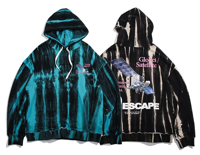 Aelfric Eden Tie dying Satellite Printed мужские толстовки Harajuku Повседневный хлопковый пуловер хип-хоп толстовка с капюшоном уличная одежда