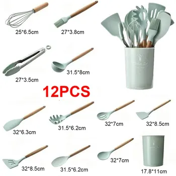 

Silicone Kitchen Tools Set Cooking Tools Special Heat-resistant Design Non-Stick Cooking Utensils Tools With Storage Box Tools
