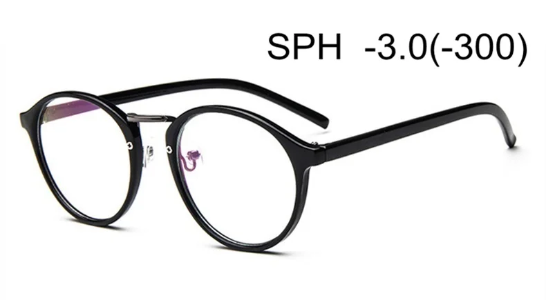 -3.0 SUMONDY очки по рецепту близорукие SPH-1,0-4,0 для мужчин и женщин Изысканная круглая оправа Очки для близорукости с диоптрией UF48 - Цвет оправы: -3.0