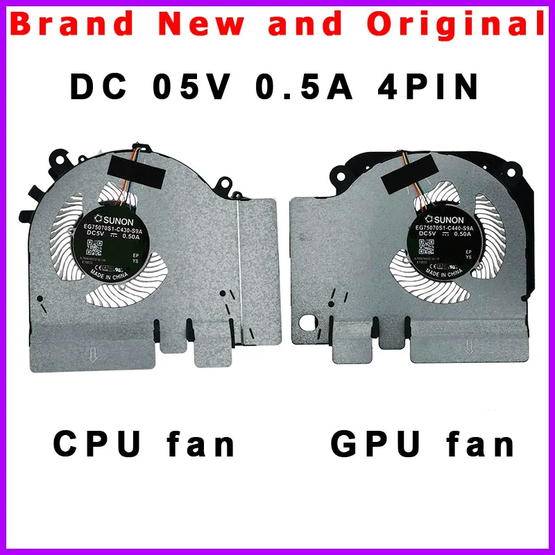 New Laptop CPU GPU Fan Cooler Radiator For XIAOMI 15.6 Game Book GTX1050ti EG75070S1-C430-S9A EG75070S1-C440-S9A 5V 0.5A
