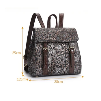 

SJB-03 women backpacks 2019 new Fashion Embossing Genuine leather backpack Zipper & Hasp korean backpack classic