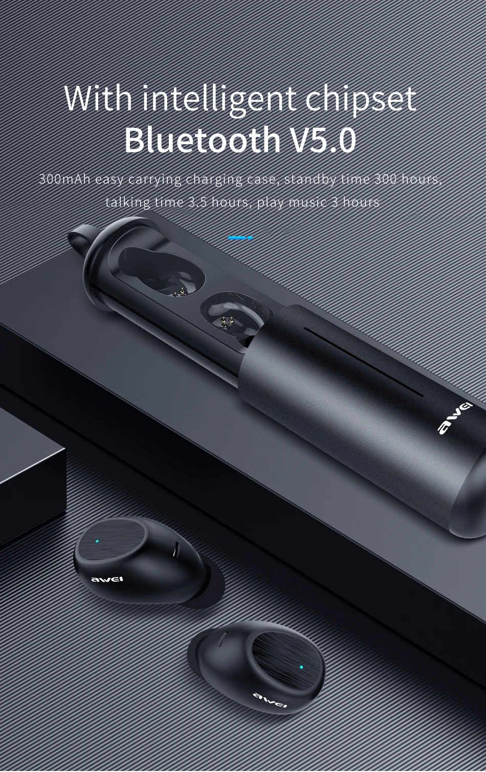 AWEI T55 Bluetooth наушники 5,0 качество звука Hifi наушники с микрофоном Touch Contorl Беспроводная гарнитура для телефона