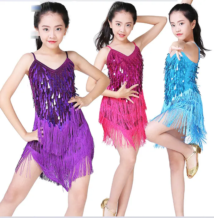 Детское платье для латинских танцев, платья для конкурса бальных танцев для девочек, детская одежда для сцены, сальсы, Танго, ча-румбы