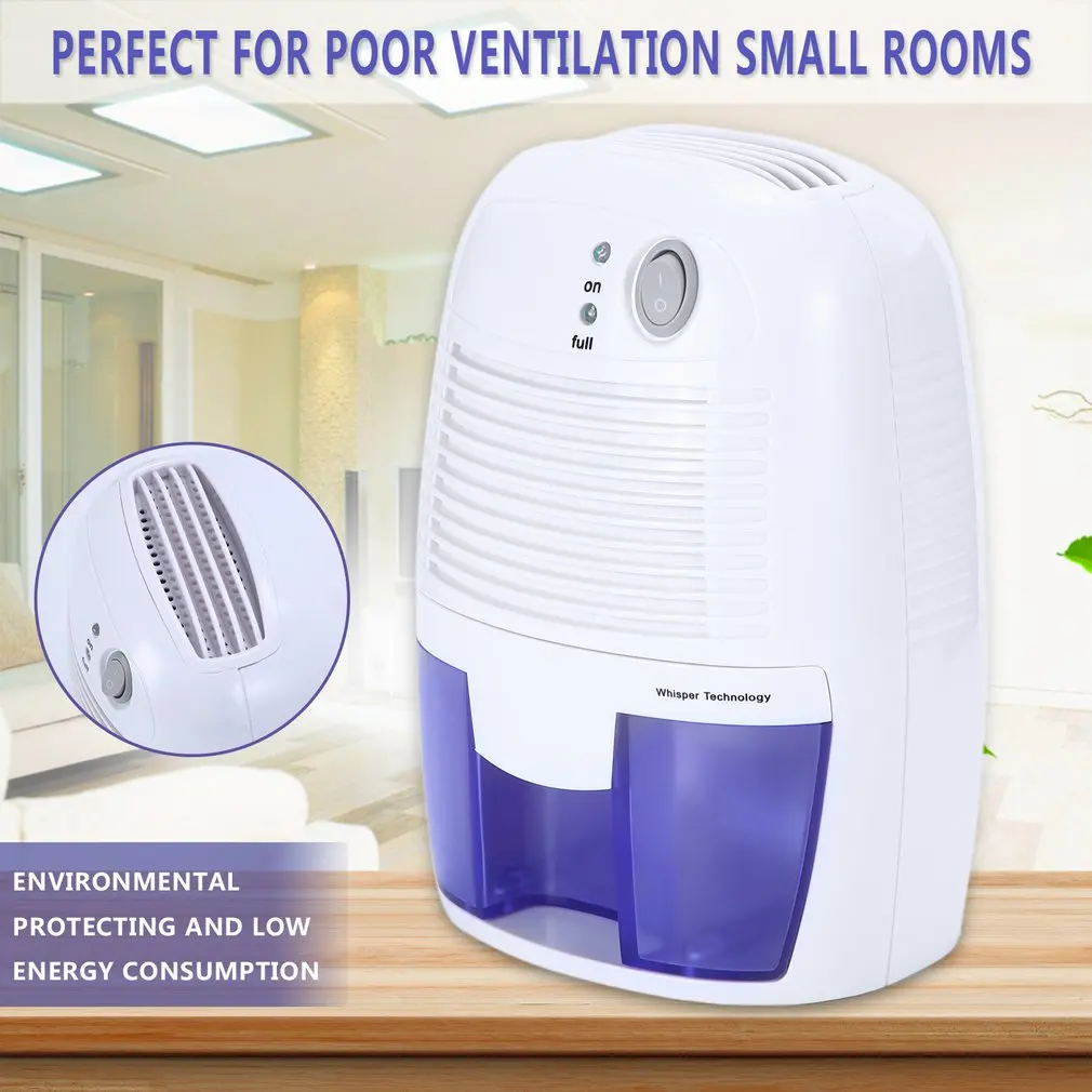 Portable Mini Dehumidifier Quiet Electric Home Drying Moisture Absorber Air Room Dehumidifiers Home Garden