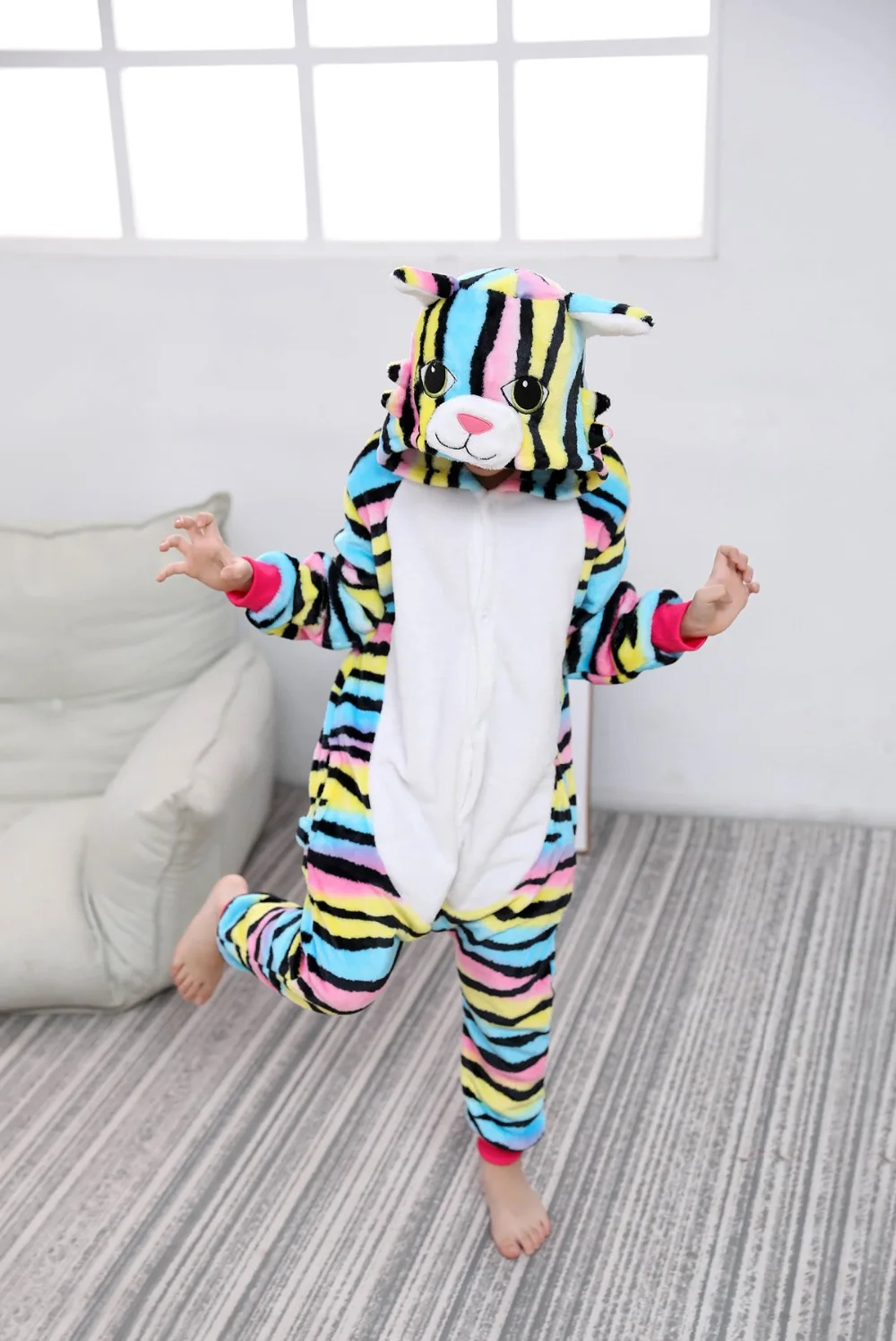 Cartoon Onesies Unicorn Dogs Pajama For Boys Girls Warm Winter Flannel Sleepwear Panda Stitch Pijamas Family Christmas Pajamas