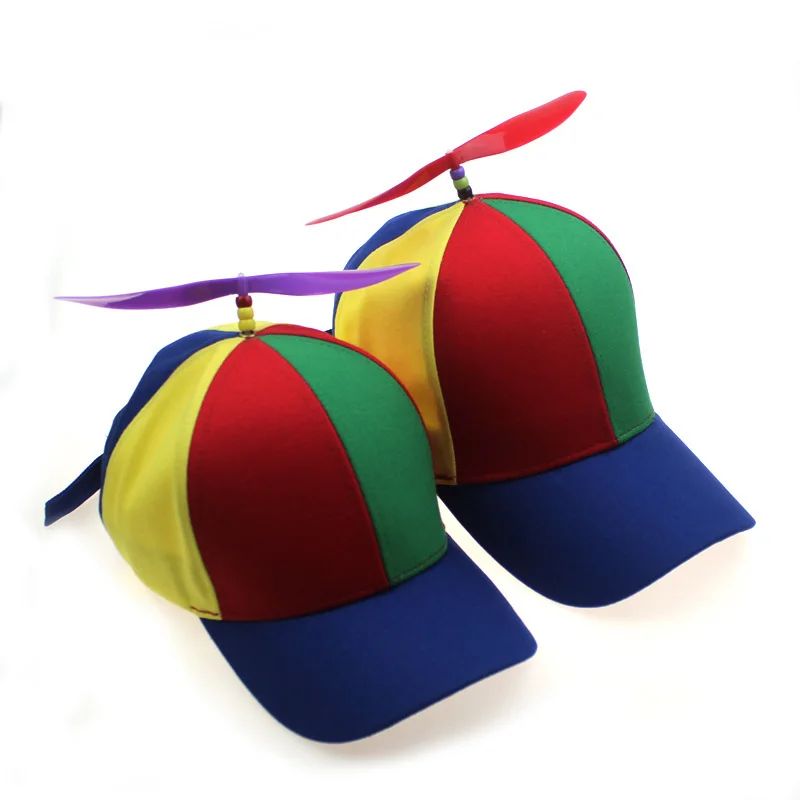 Novelty hat Creative detachable propeller bamboo pole baseball cap