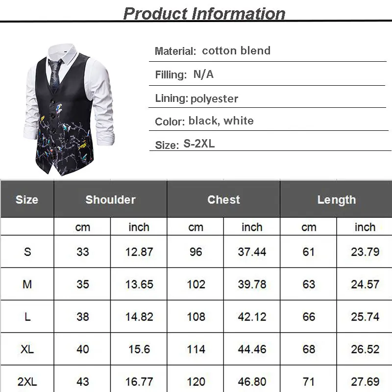 Мужской приталенный жилет, костюм, повседневный черный, белый, мужская куртка, жилет, 3D принт, вечерние платья, свадебный жилет, мужской костюм, жилет, жилет, Homme