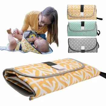 

Drop shipping Portable Diaper Changing Pad Clutch For Newborn Foldable Clean Hands Changing Station Kit Waterproof Travel Mat