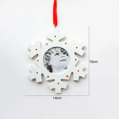 Nicro Деревянная Рождественская маленькая фоторамка дерево подвески уникальный дизайн год ребенок день рождения украшения DIY вечерние# Chr65 - Цвет: Snowflake