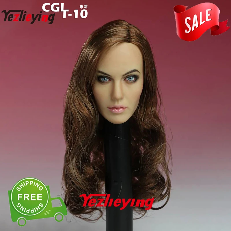 1/6 весы AccessoiresCGL T-10 женский манекен головы лепить коричневый длинные вьющиеся