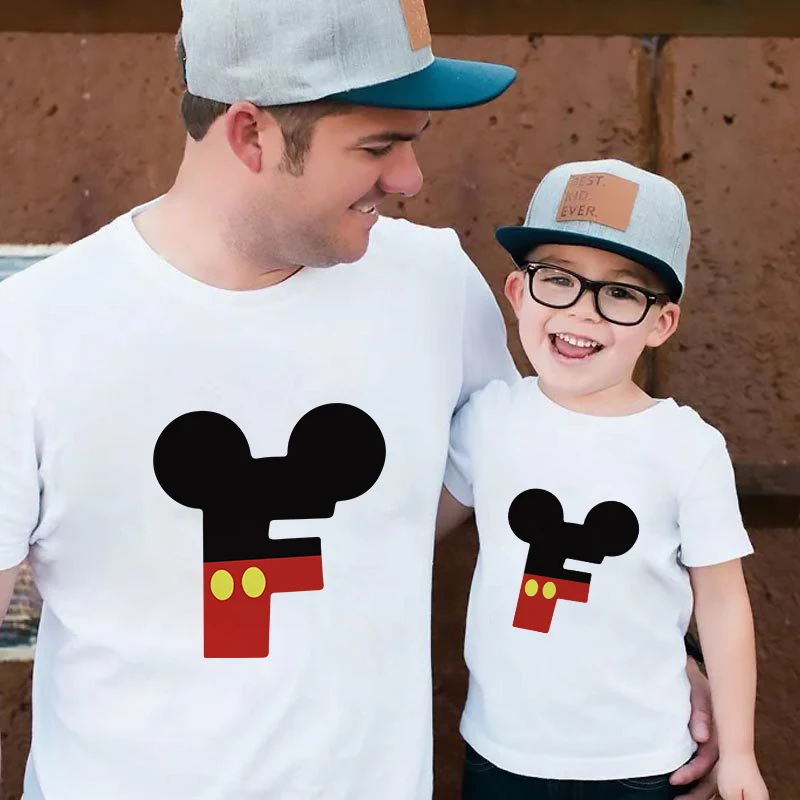 aunt and niece matching outfits Lovely T Shirts For Family Summer Tees Tops Streetwear Fashion Mickey Mouse Disney Print Harajuku Tshirts Family Matching Look family xmas outfits