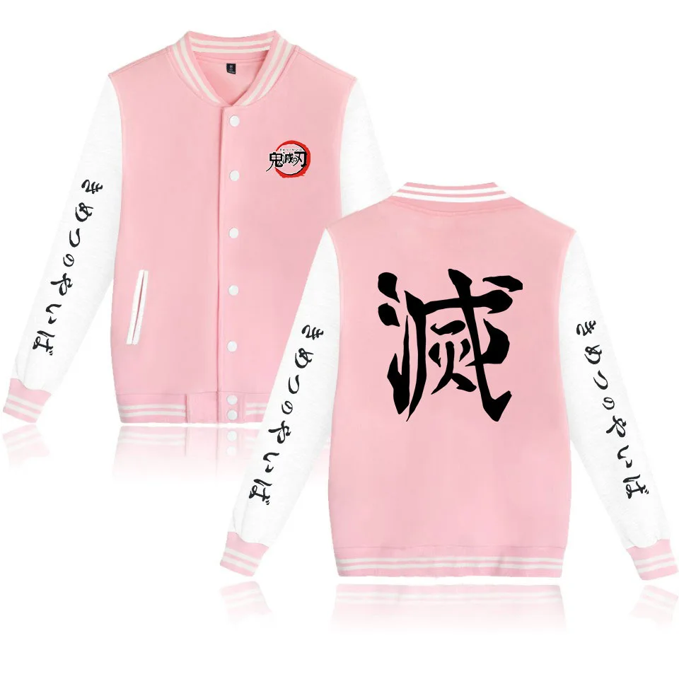 XXS-4XL,, бейсбольная куртка Kimetsu no Yaiba, худи для мужчин и женщин, Nezuko Kamado, косплей костюм, худи размера плюс