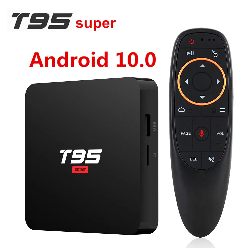 T95 супер Android 10 0 Смарт ТВ коробка Allwinner H3 четырехъядерный 2G 16G 2 4 GHz Wifi 4K Netflix Youtube PK