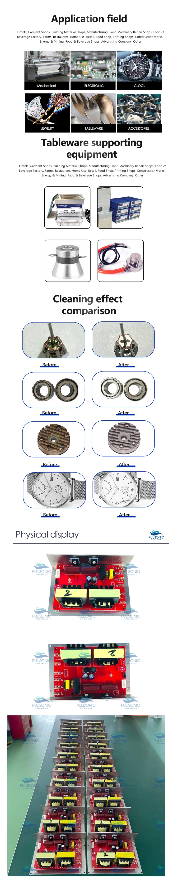 Description Picture 2 of item40KHz 50W 110V/220V Mini Ultrasonic Generator PCB Board For University Laboratory Tools Cleaning Machine