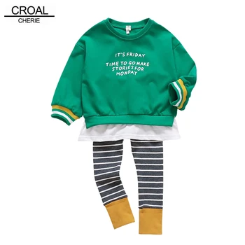

CROAL CHERIE Spring Baby Boys Girl Clothes Sets Cotton Sweatershirt + Leggings Children's Clothing Sets Kids Girls Clothes