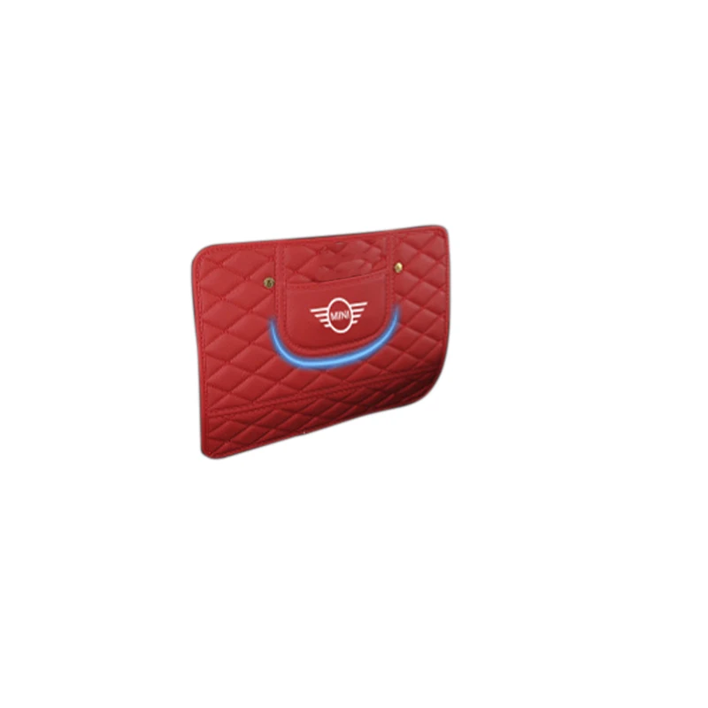 Красный KJAUTOMAX для MIni Cooper R50 R53 R55 R56 R60 F54 F55 F56 F60 сиденье Анти Грязный Kick Pad из искусственной кожи черный красный - Название цвета: Красный