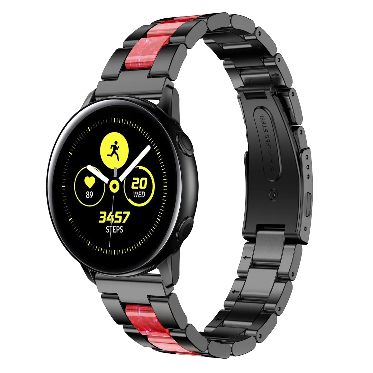 Для samsung Galaxy Watch Active 40 ремешок для часов, мм 20 мм браслет из смолы из нержавеющей стали ремешок для Garmin Vivoactive 3/Ticwatch 2