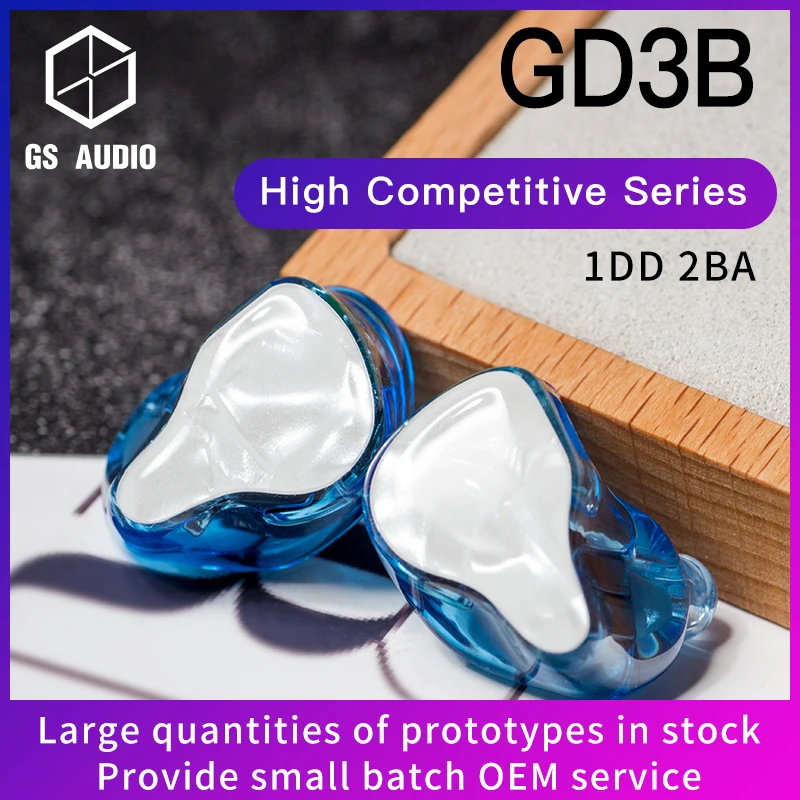 

GS AUDIO GD3B 2BA+1DD Hybrid Driver HiFi In-Ear Custom Earphones with 0.78 2pin Cable IEMs for Audiophiles Musician OEM IEM