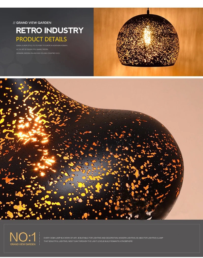 Led скандинавские современные подвесные светильники Винтаж Лофт E27 Крытый Висячие промышленная лампа модный дизайн ржавчины подвесной светильник для столовой