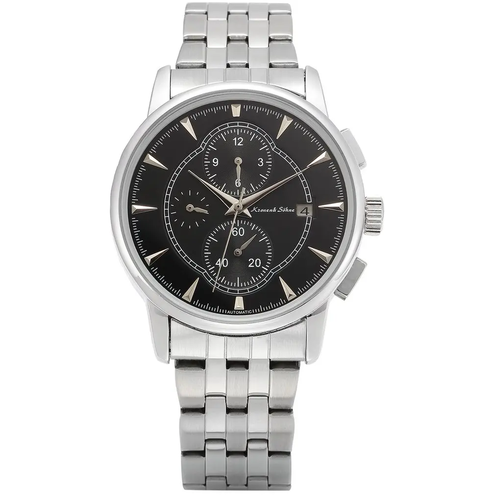 

KS Automatic Watch Black Men Mechanical Watches Date Month Display Metal Strap Transparent Montre Homme Clock Wristwatch / KS286