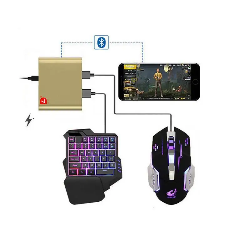  Gamepad Controller Gaming Keyboard Mouse Converter For PUBG Android ios Phone to PC Bluetooth Adapt