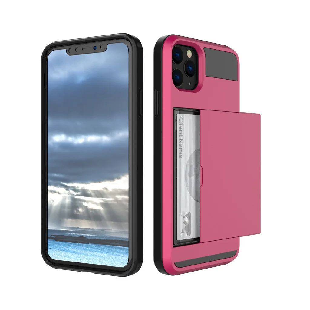 Чехол для телефона, чехол со слотом для карт для iPhone 11 Pro, 5,8 дюймов, чехол-кошелек s, мягкий ТПУ, Жесткий ПК, 2 карты, совместимые с беспроводным зарядным устройством - Цвет: I