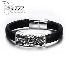 Joyme Letter G мужской браслет из нержавеющей стали 316L из натуральной кожи мужской антисеребряный магнитный браслет мужские ювелирные изделия