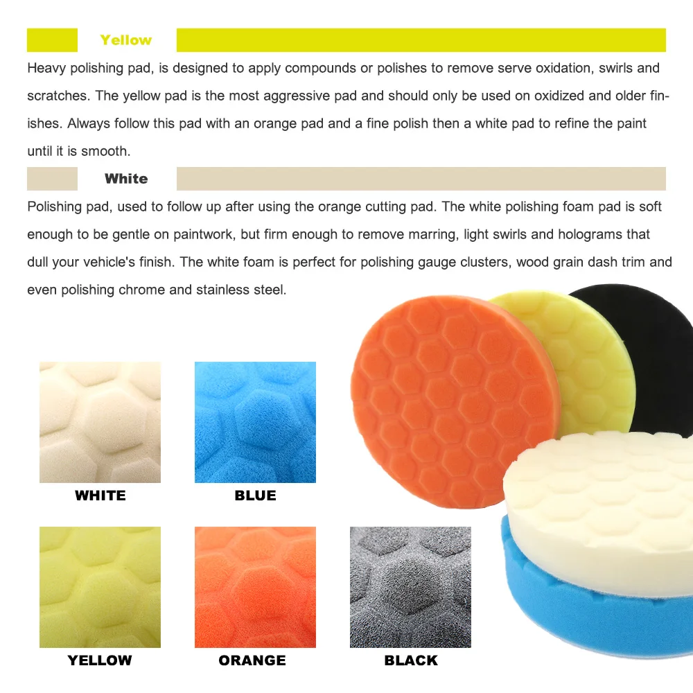 Acquista Kit tampone per lucidatura tampone per lucidatura per trapano in schiuma per auto Kit di lucidatura per tampone per auto da 4 pollici da 6 pezzi spugna e lana in Italia