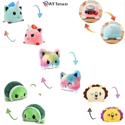 Peluche réversible Double face pour enfants, petites tortues, chat, animaux, cadeaux, offre spéciale 