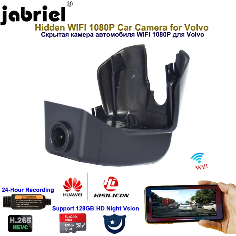 Автомобильный видеорегистратор Jabriel 1080P скрытый Wifi камера для Volvo xc90 T5 T6 T8 2015 2016 2017