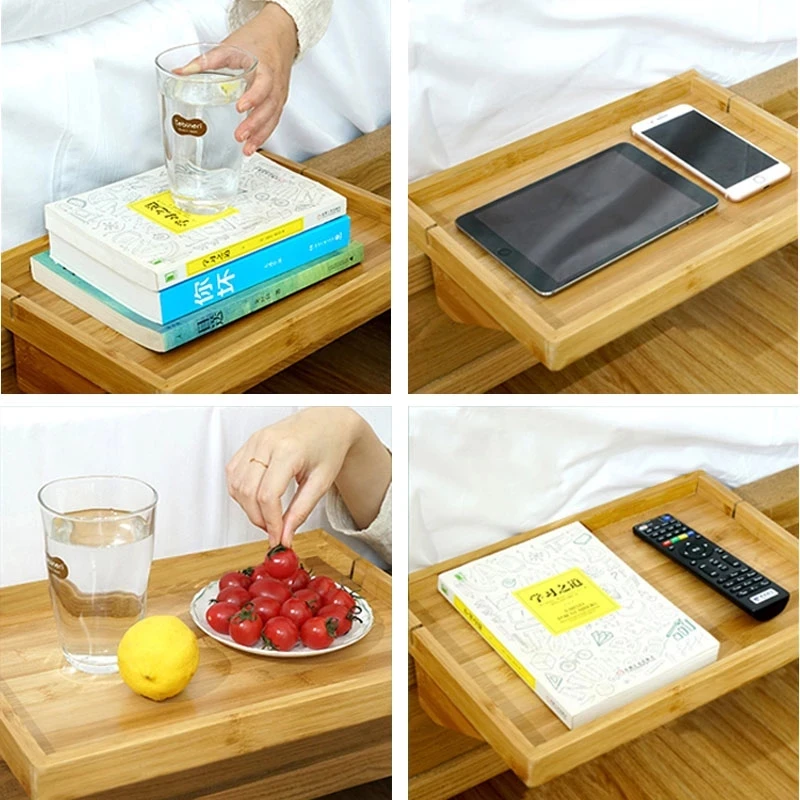 Bedroom Furniture Bedside Table Tray Wooden Table Bedside Mobile Rack Creative Dormitory