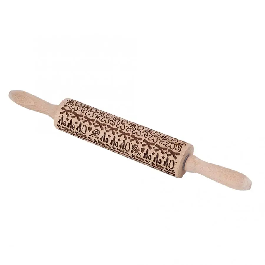 Рождественский олень Снеговик узор деревянная скалка для выпечки печенья лапши тесто роликовые Скалки кухонные инструменты