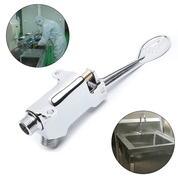 

1/2 Metal Switch Control By Foot Pedal Valve Copper Bathroom Basin Tap Faucet