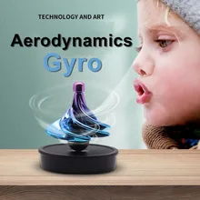 Gyroscope pneumatique, jouet de décompression, Gyro, soufflage de vent coloré