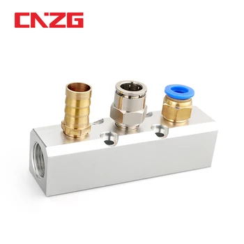 

Aluminium Splitter 1/2" pt Thread Port 2 3 4 5 6 7 8 9 10 way 1/4 Pneumatic Air Manifold Distributor Connector