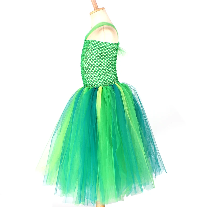 Green Snake Girls Tutu Dress with Headband Cute Wild Reptile Pageant Gown Halloween Costume Kids Baby Cosplay Dress Up Clothes (4)